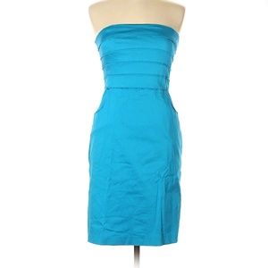 Strapless turquoise dress